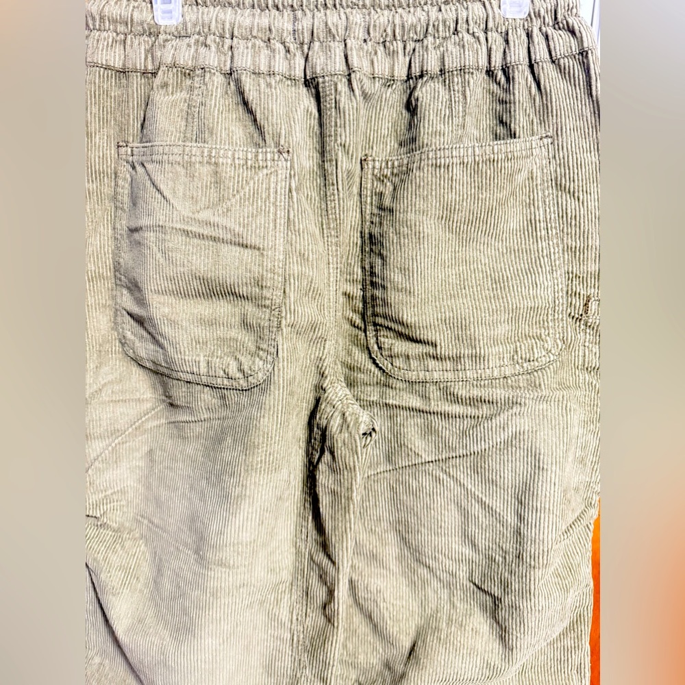 Free People Tahiti Cord Cargo Pants Size Medium Green Drawstring